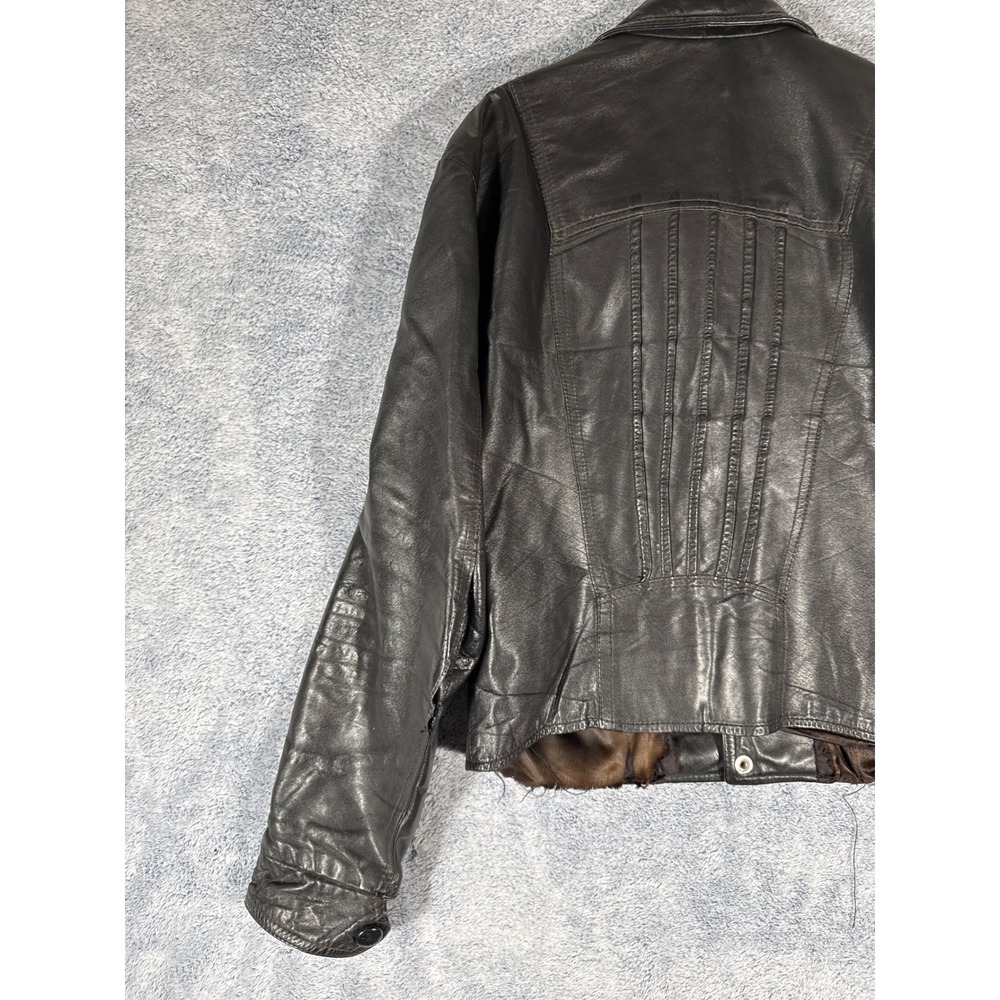 The Leather Ranch Vintage Brown Genuine Leather Button Front Western Jacket XL - Picture 9 of 15